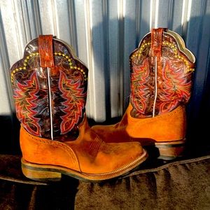 Gently worn roping boots